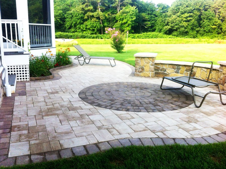 Finished pavers installation outside the house
